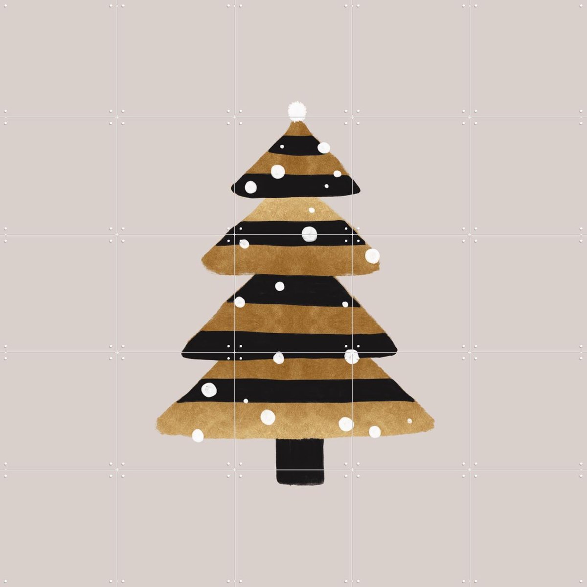 IXXI Xmas Tree, Orara Studio & Various - 100 x 100 cm - Gratis ophangtool - Grote wanddecoratie en posters Winter, Kerst