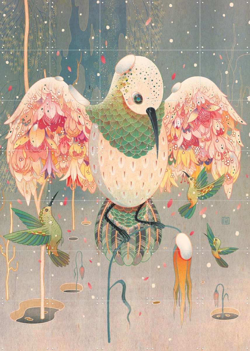 IXXI Mother, Victo Ngai - 100 x 140 cm - Gratis ophangtool - Grote wanddecoratie en posters - Speels, Grafisch Ontwerp, Fantasierijk, Illustraties