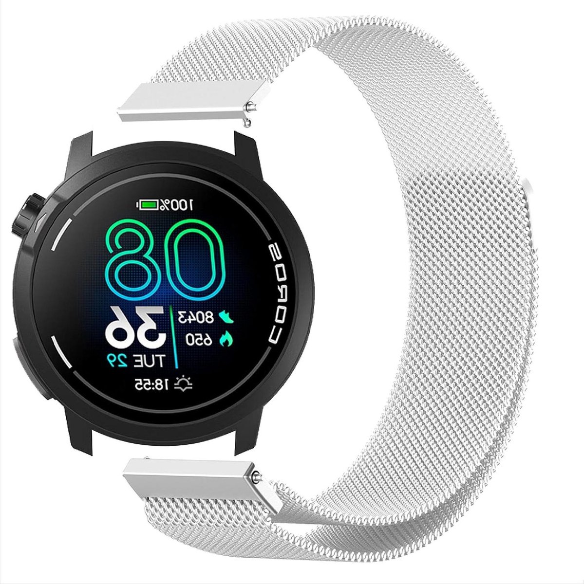 Allecto- Vervangende 22 mm band - roestvrijstalen materiaal - compatibel met Smartwatch modellen - Elegant design - Zilver - duurzaam - magnetisch - Premium kwaliteit - Geschikt voor diverse horloges - Stijlvolle horlogeband met magnetische sluiting