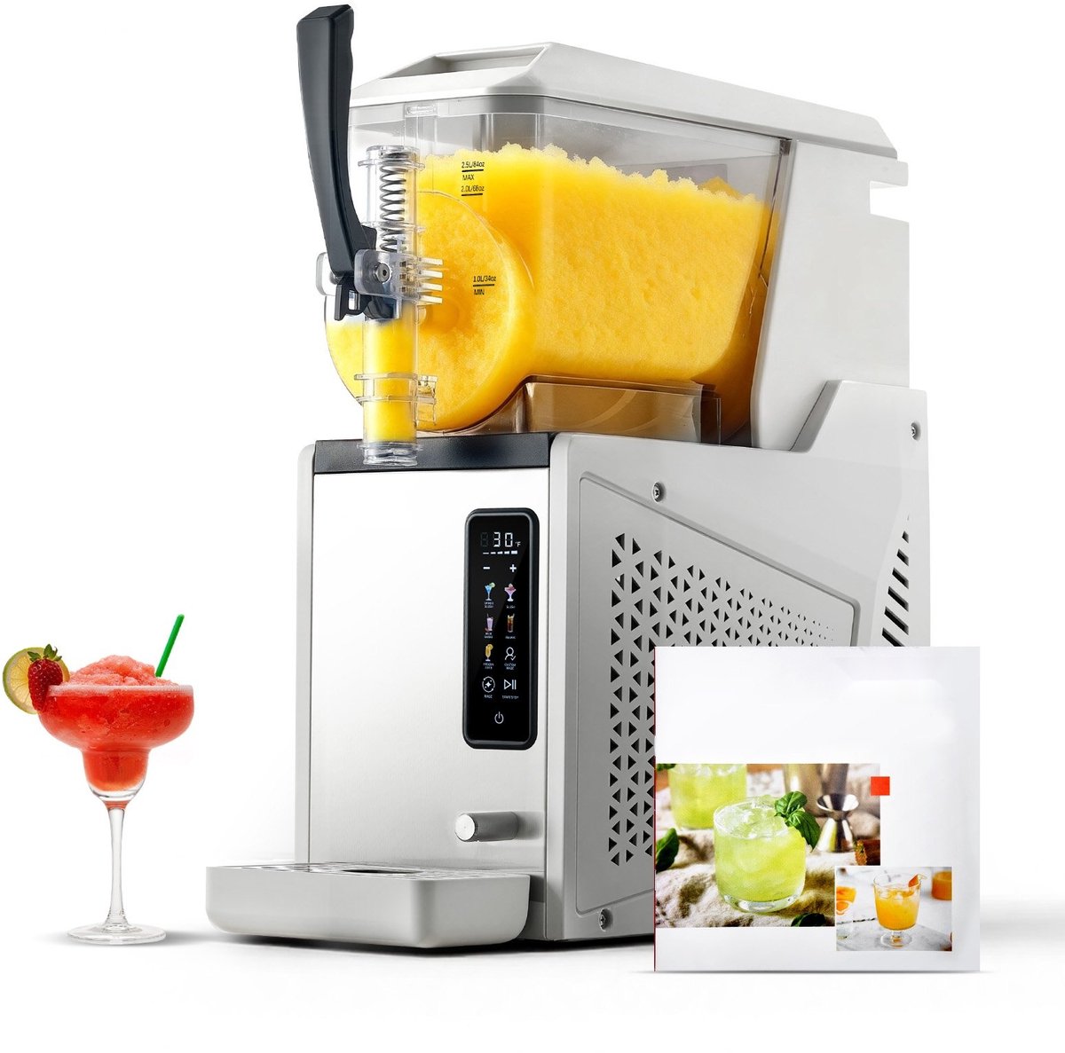 Slushmachine - Margarita- en granitamachine 1-tank 3 L - Zelfreinigende functie - Geen ijs nodig - 350 W - Voor margarita’s, frappés en milkshakes