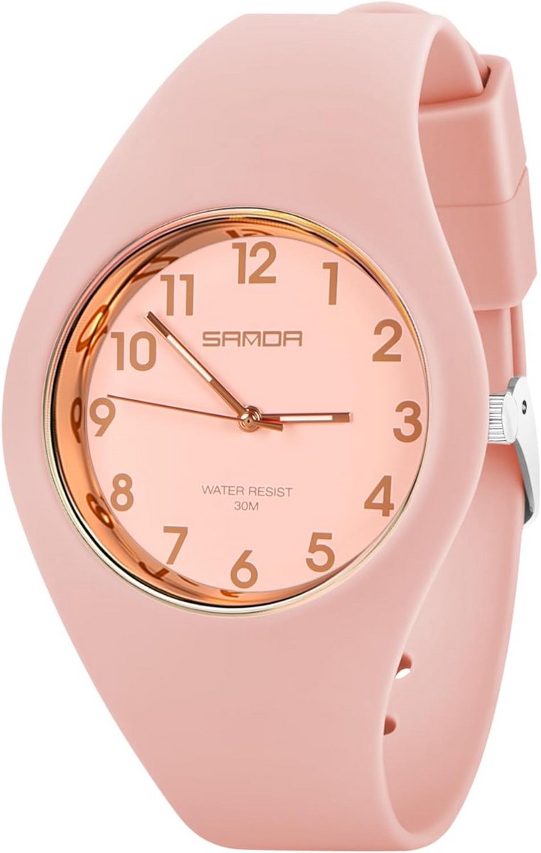 Chic Dameshorloge Analoge Quartz met Zachte Siliconen Band