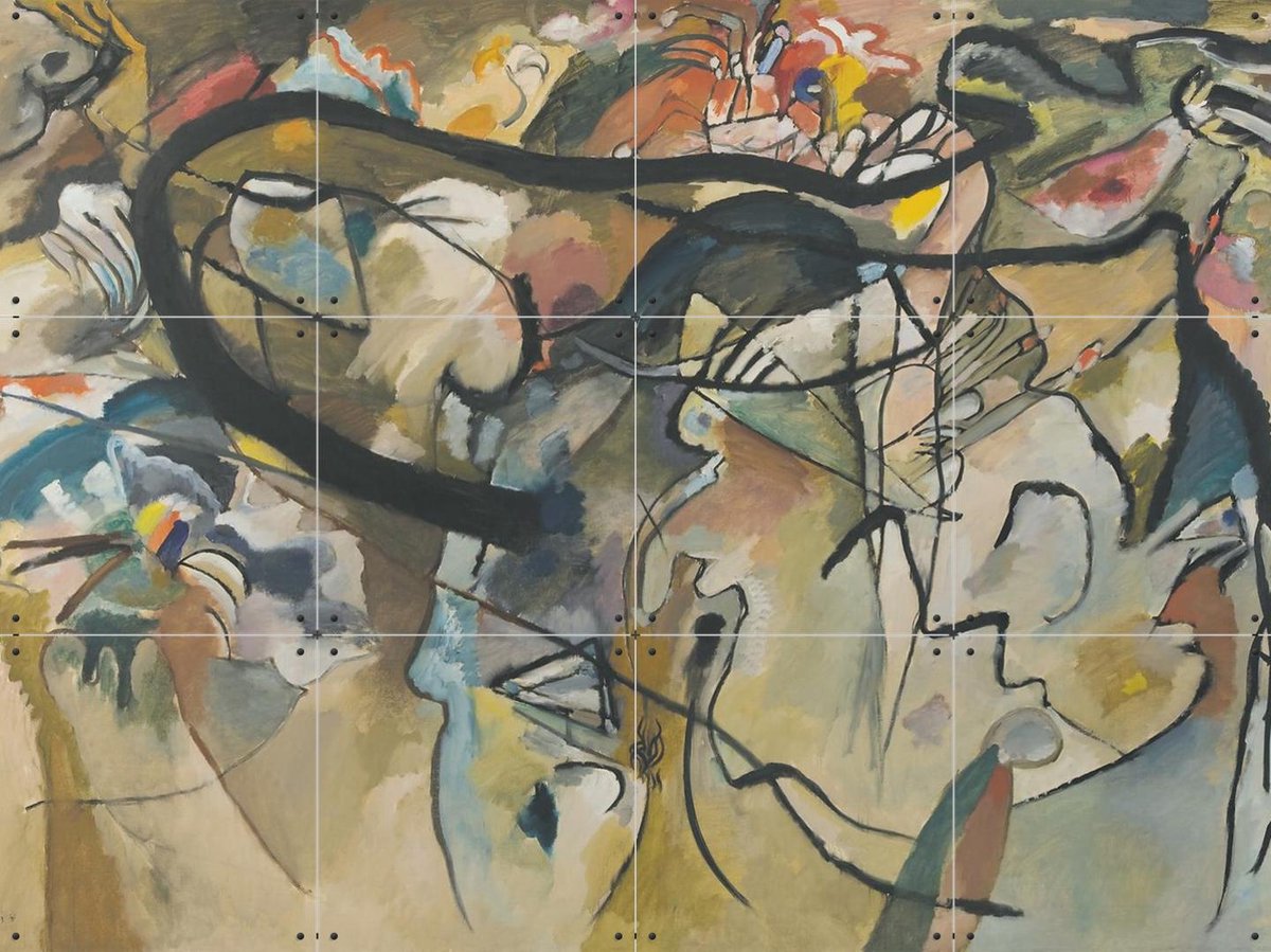 IXXI Composition V, Kandinsky & Bridgeman Images - 80 x 60 cm - Gratis ophangtool - Grote wanddecoratie en posters - Abstract, Klassiek,