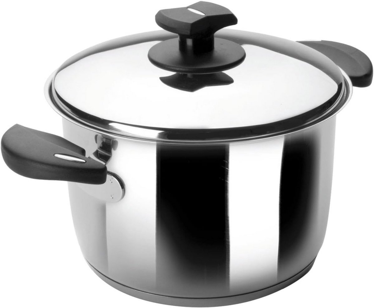 Grote Kookpan Ø32 cm met Deksel - RVS - Geschikt voor Alle Warmtebronnen Inclusief Inductie