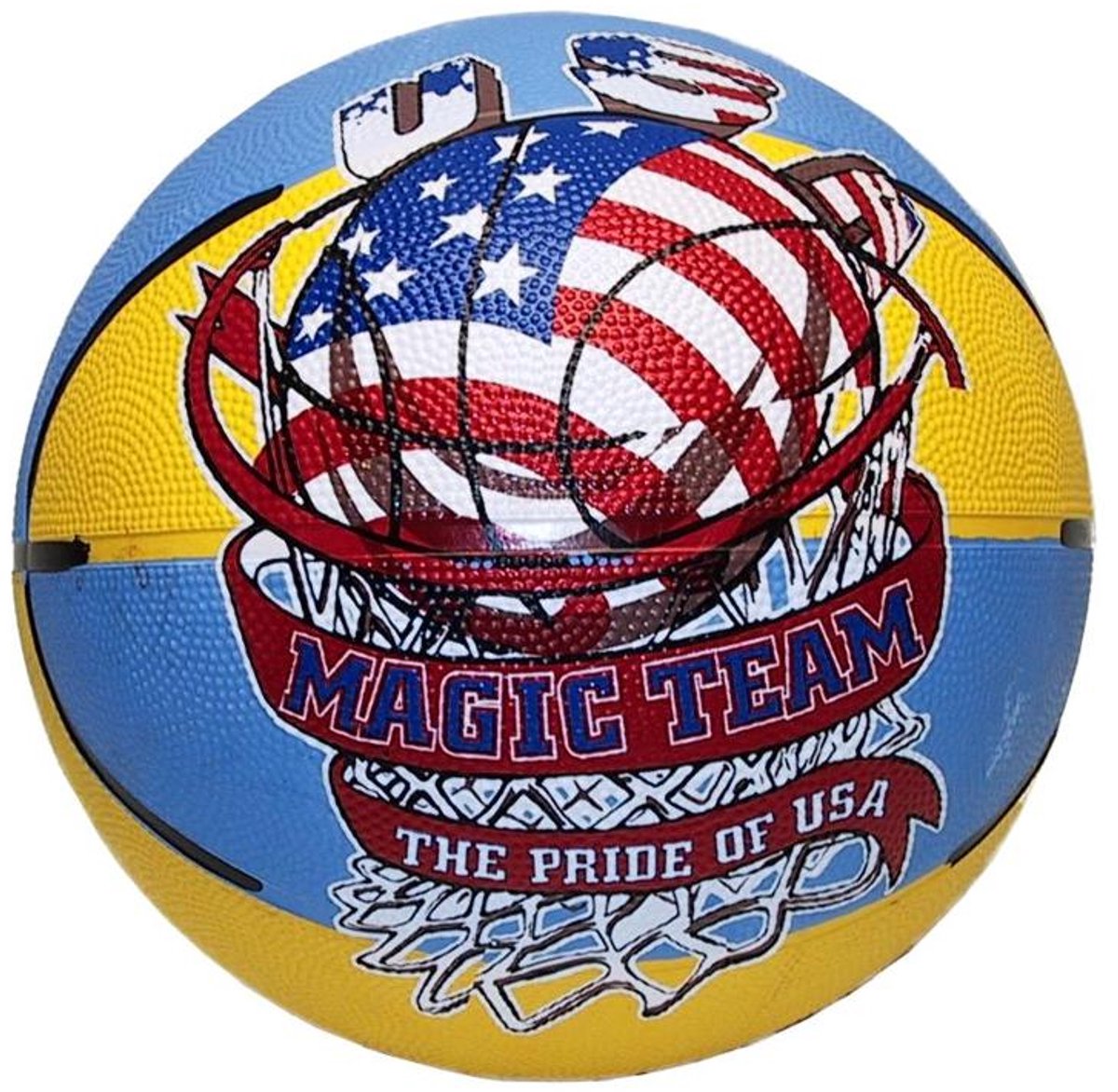 Hot sports Basketbal mini magic team maat 3 geel blauw