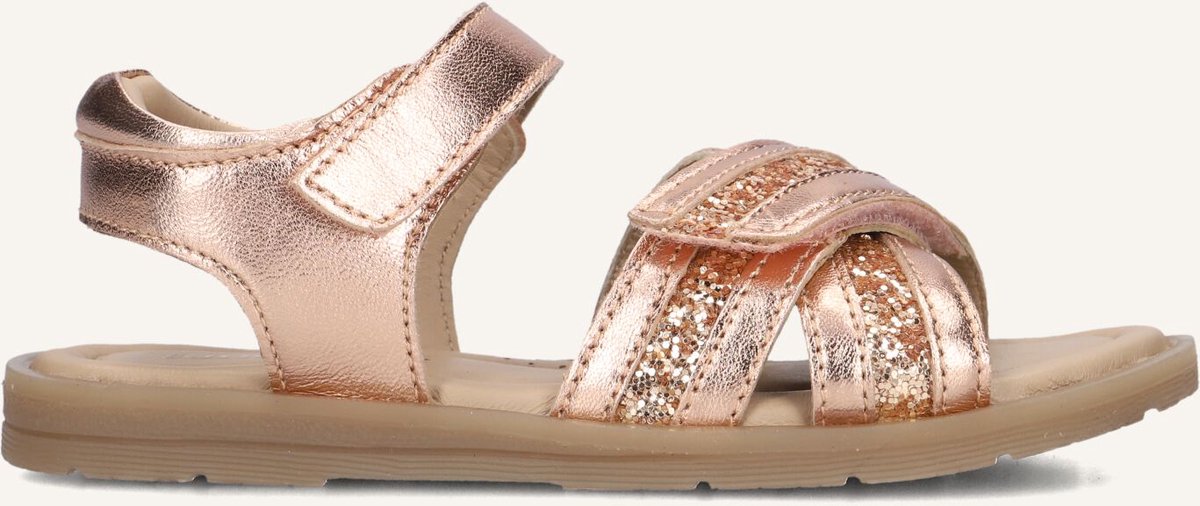 Ton & Ton Meisjes Platte sandalen - Sabrine - Bronskleurig - Textiel - - Maat 34