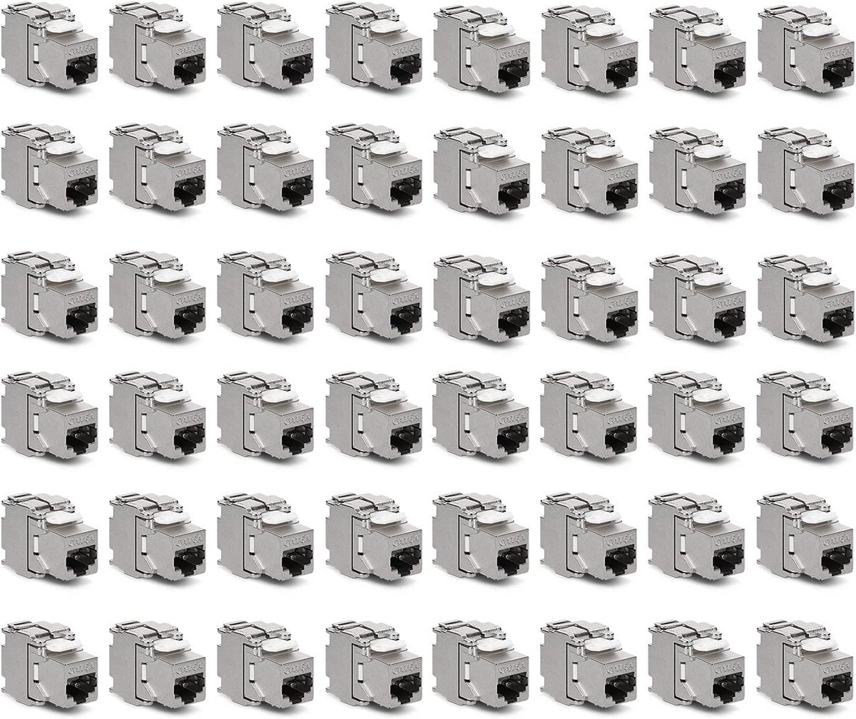 Set van 48 Keystone Adapters voor CAT6A Kabels - RJ45 Poort Geschikt - Metalen Behuizing - 10 Gb/s