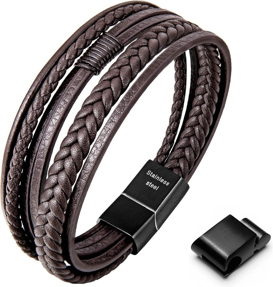Herenarmband van Premium Leer met Magnetische Sluiting