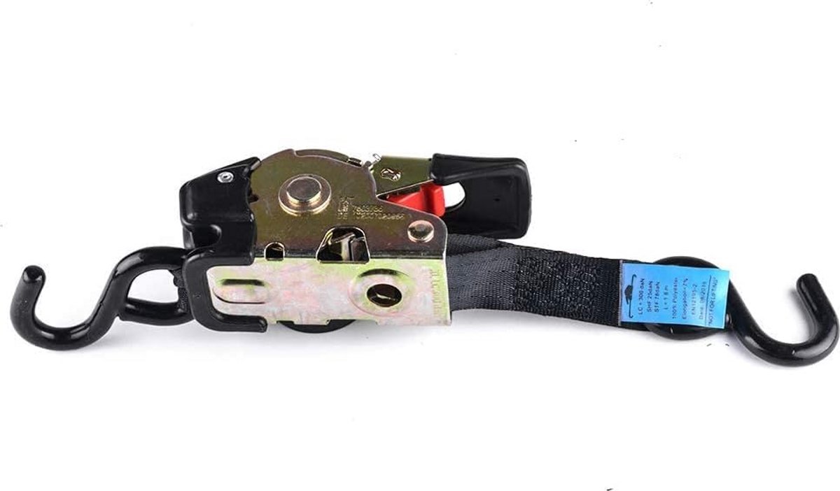 Intrekbare Ratel Spanbanden met Dubbele S-haken voor Motor en Aanhanger - Set van 2