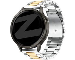 Bandz Stalen 'Classic' Bandje geschikt voor Garmin Vivoactive 4s / Vivomove 3s / Venu 4 - 41mm / Venu 3s / Venu 2s / Forerunner 265s / Forerunner 255s - Zilver/Goud
