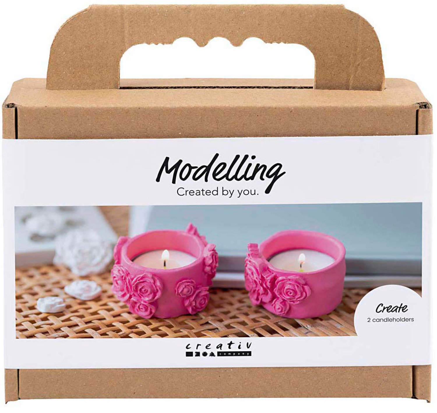 Creativ Company knutselset boetseren waxinelichthouders DIY pakket.
