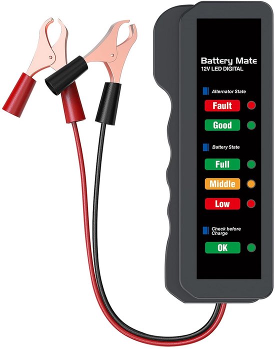 Accutester 12V: Dynamo & Batterij Laad Systeem Test Apparaat met LED Display