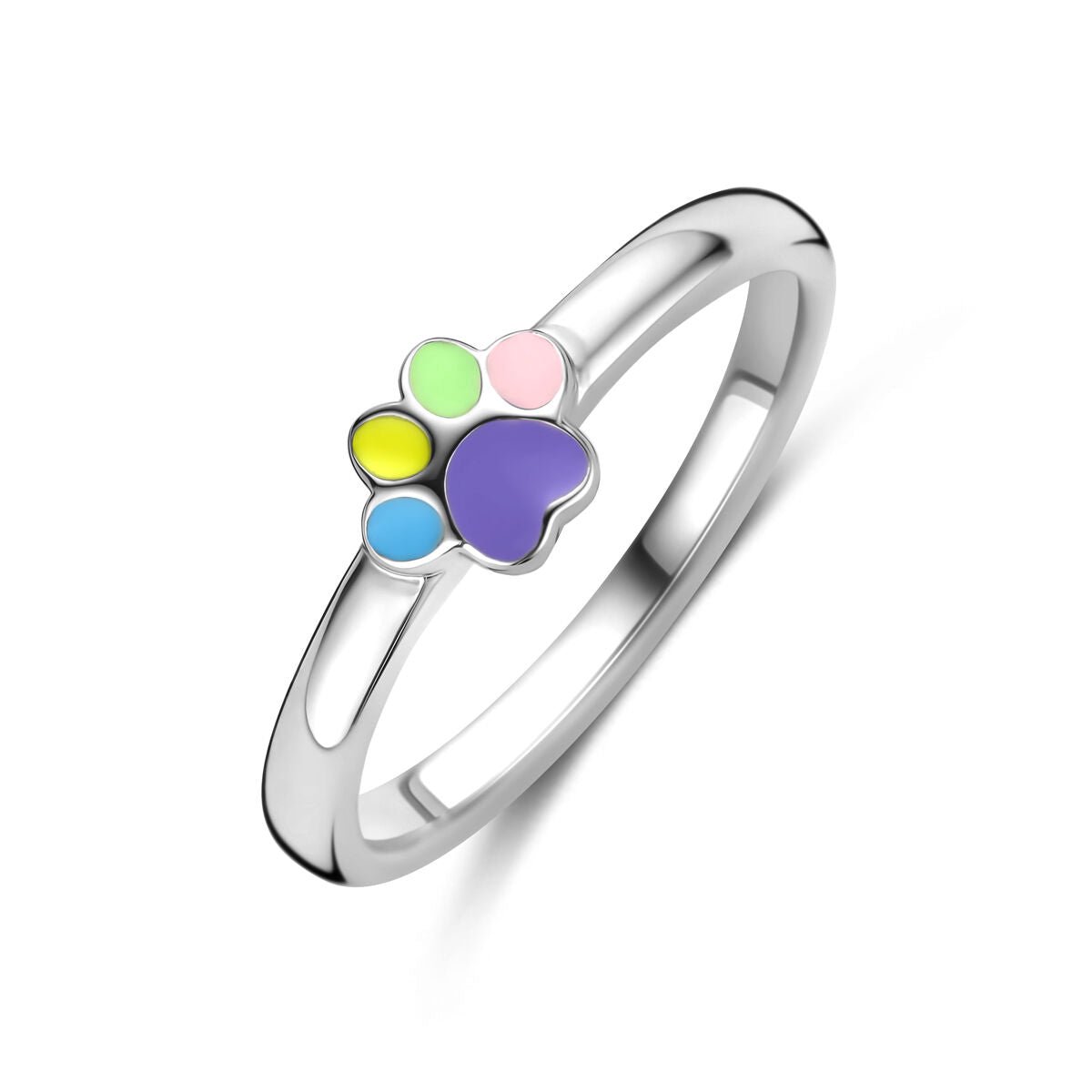 Zilveren Ring met Emaille Hondenpoot – Gerhodineerd 925 Zilver - 1341195
