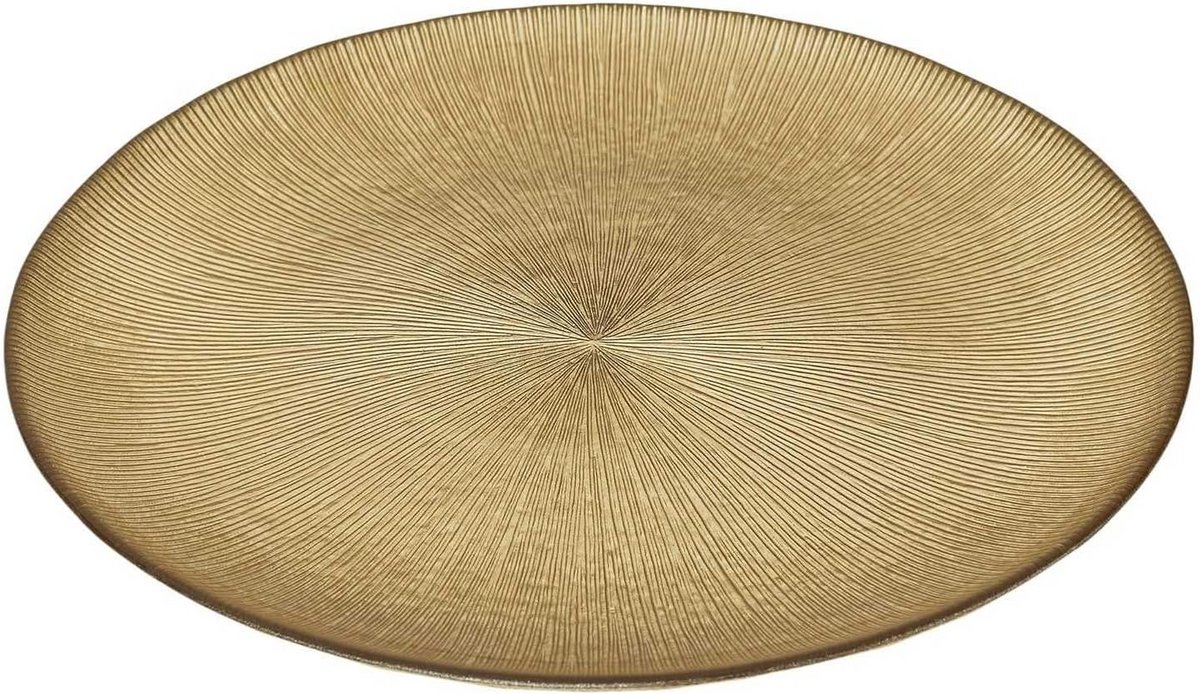 Gouden Glasplaat 27 cm - Elegant en Resistent Serveertableau voor Speciale Gelegenheden