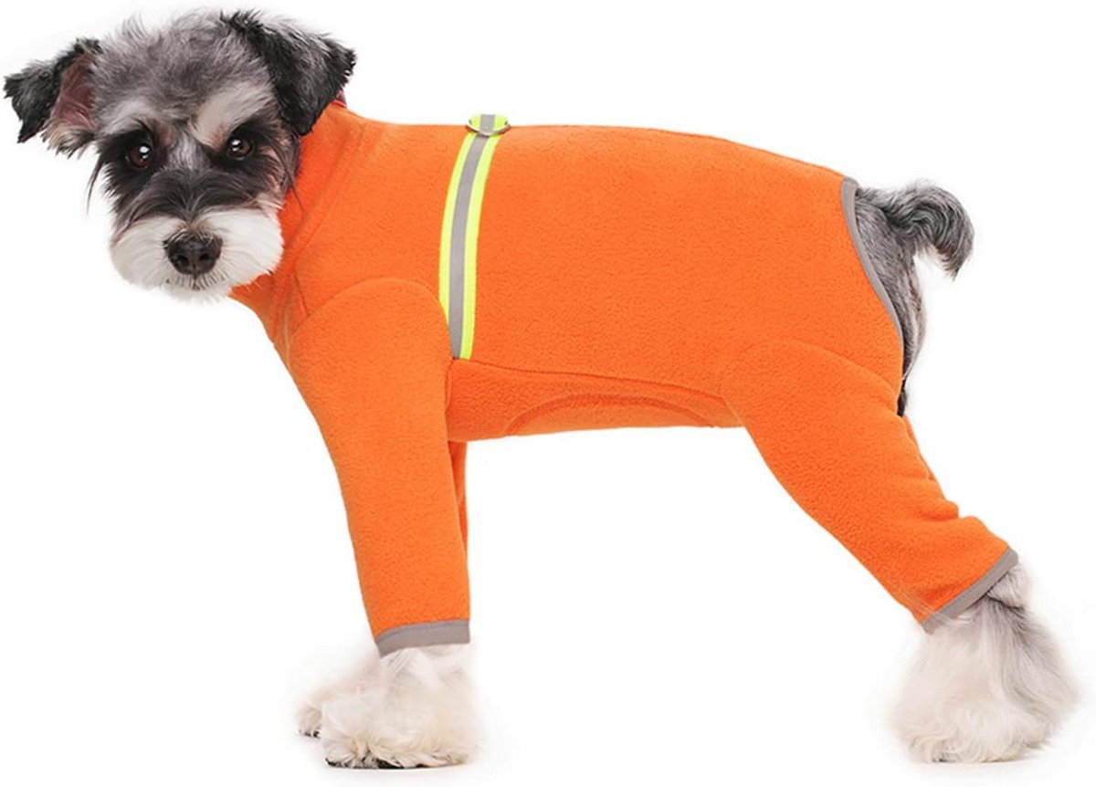 Warme Fleece Honden Onesie met Reflecterende Strip voor Kleine en Middelgrote Honden