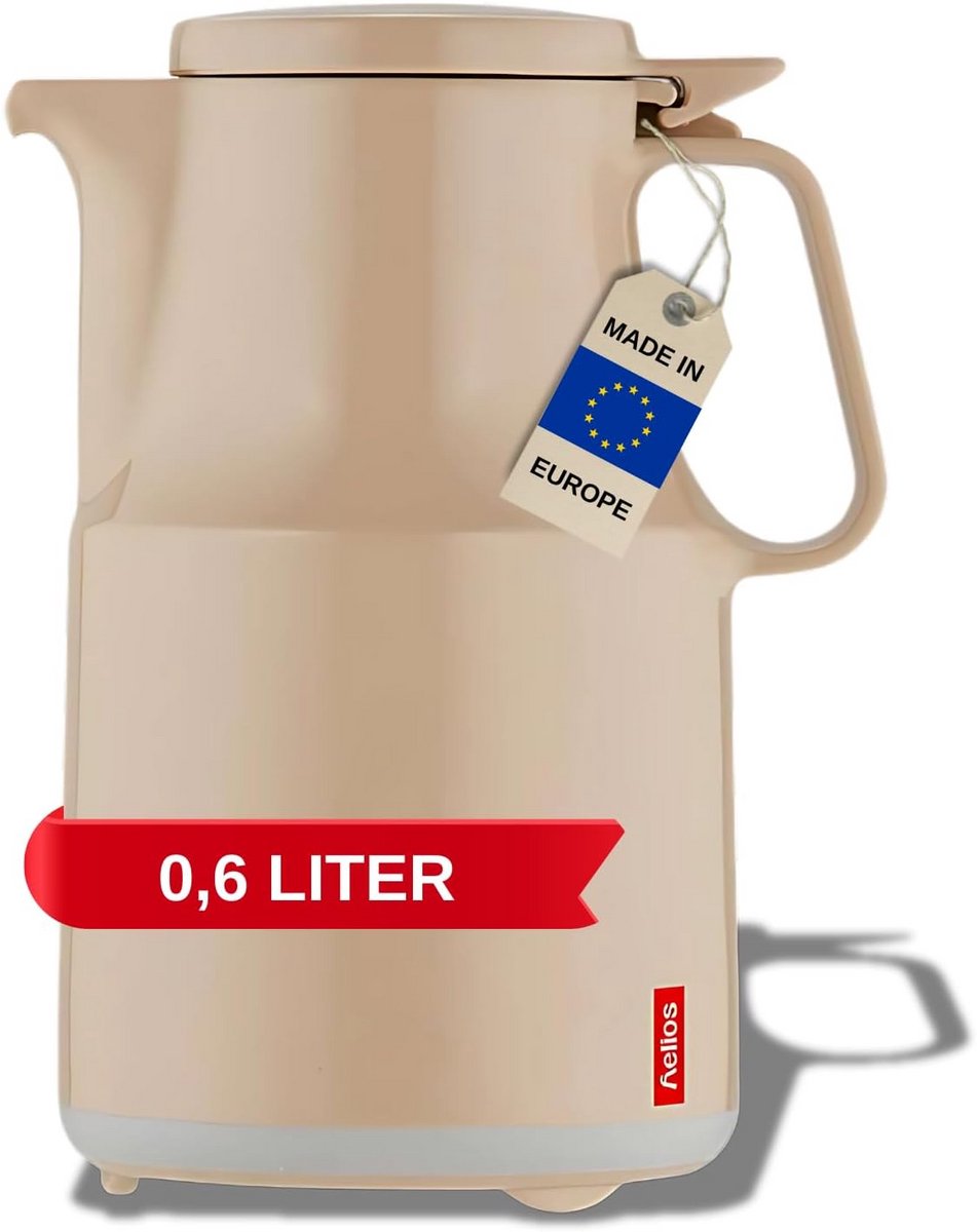 Kunststof Thermoskan 0,6 Liter - Met Eén Hand Bedienbaar en Vaatwasserbestendig