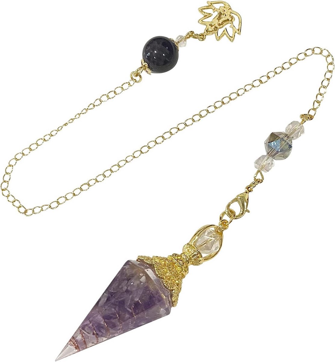 Radiesthesie Slinger met Ketting: Amethist Chakra Pendel voor Healing, Reiki en Meditatie