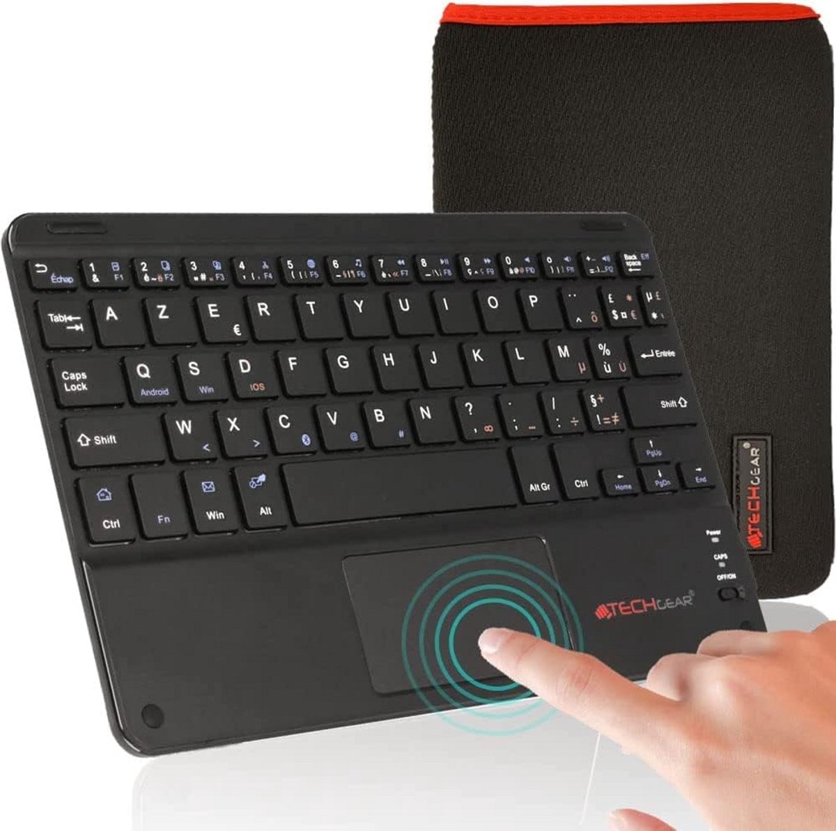 Draadloos AZERTY Toetsenbord met Touchpad voor Tablet en Telefoon