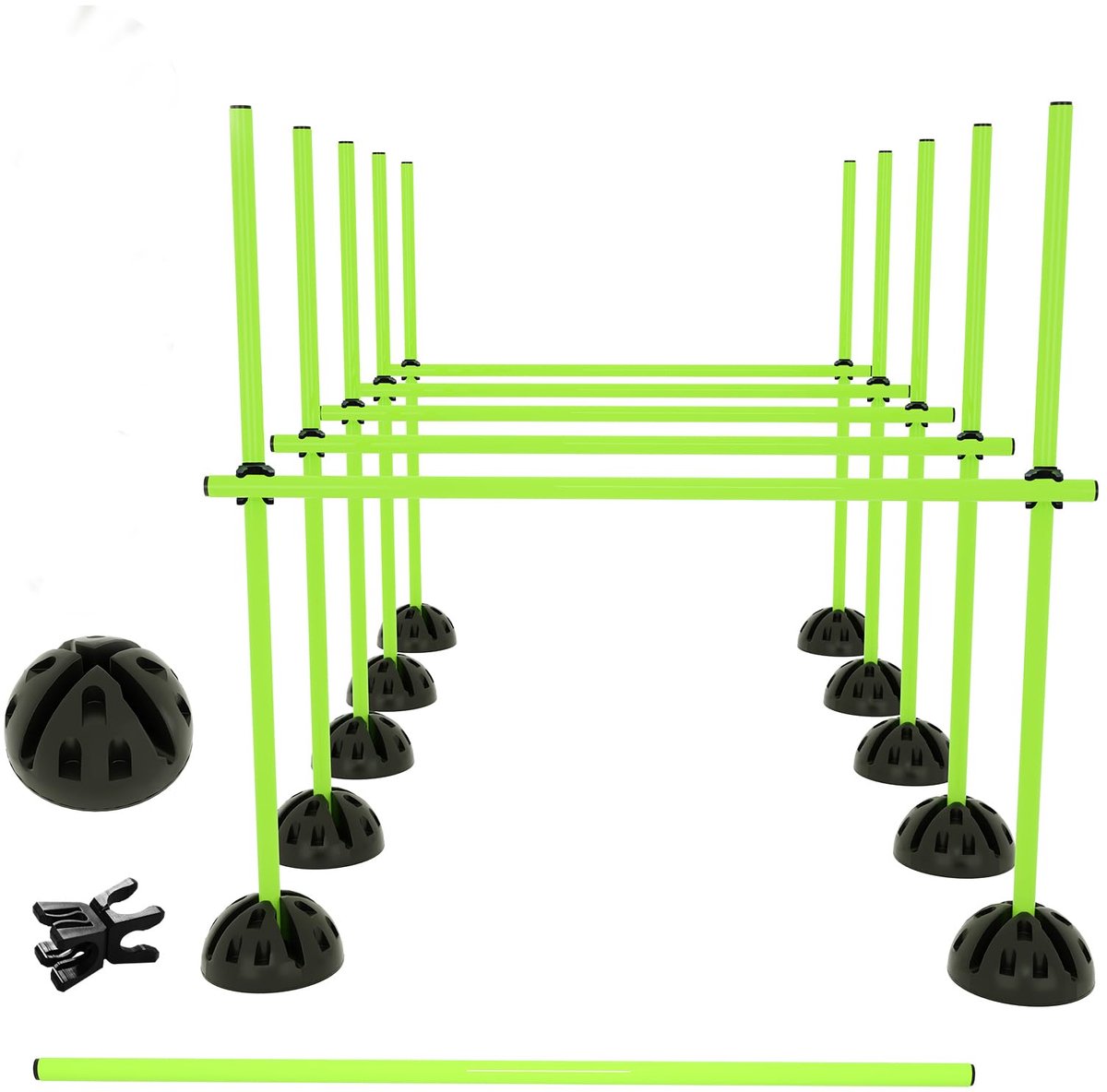 ACXIN Agility Jump Bar Set - 100 cm - groen PVC staven - met zwarte ABS voeten - voor training
