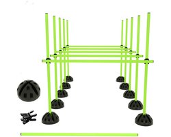 ACXIN Agility Jump Bar Set - 100 cm - groen PVC staven - met zwarte ABS voeten - voor training