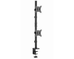 Gembird Dubbele Verstelbare Monitorarm voor Bureaus – 17–32 Inch, Tot 9kg per Monitor, VESA Compatibel, 180° Rotatie, 45° Kantel, 90° Swivel, Zwart