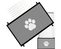 Hondenhek voor op de trap, uitschuifbare huisdierbarrière, verstelbaar huisdierhek met ademend gaas, duurzaam binnenhek voor huisdieren, biedt een veilige omheining voor spelen en rusten van huisdieren, 110 x 78 cm