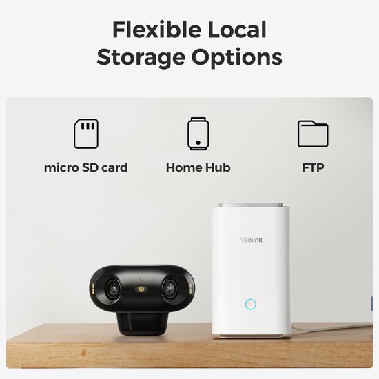 Reolink Argus 4 Pro 4K Batterij Beveiligingscamera Draadloos Buiten, 180° Dual-Lens 8MP Camera voor Thuissbeveiliging, ColorX Nachtzicht, Slimme Persoons-/Voertuig-/Dierendetectie, Geen Abonnement, Lokale Opslag, Zwart van Merkloos — afbeelding 3