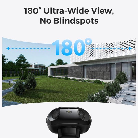Reolink Argus 4 Pro 4K Batterij Beveiligingscamera Draadloos Buiten, 180° Dual-Lens 8MP Camera voor Thuissbeveiliging, ColorX Nachtzicht, Slimme Persoons-/Voertuig-/Dierendetectie, Geen Abonnement, Lokale Opslag, Zwart van Merkloos — afbeelding 4