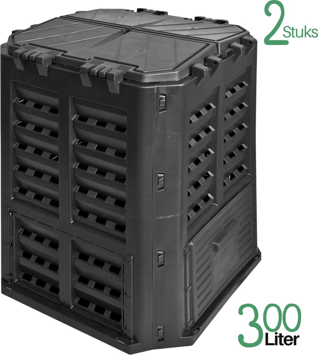 Compostvat 2 stuks - 2x 300 Liter - Compostbak - Composter - Afval Recyclen - 600 L