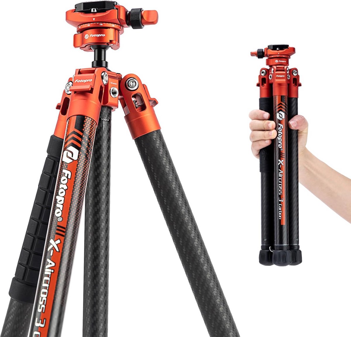 Lichtgewicht reisstatief 150 cm van koolstofvezel met 360 graden panoramische balhoofd