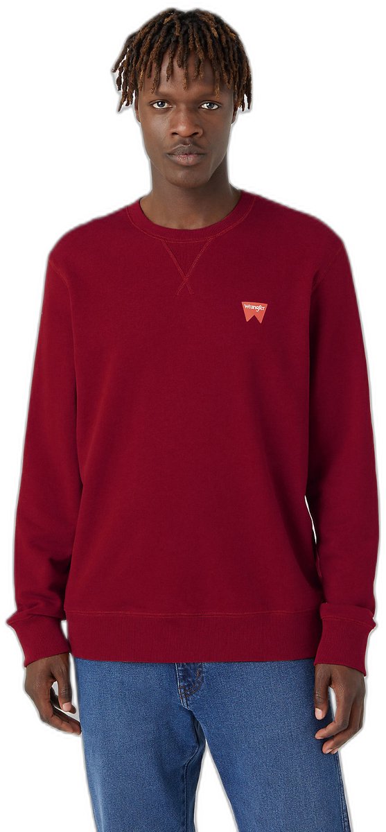 Sweater met ronde hals Wrangler Sign Off Rood