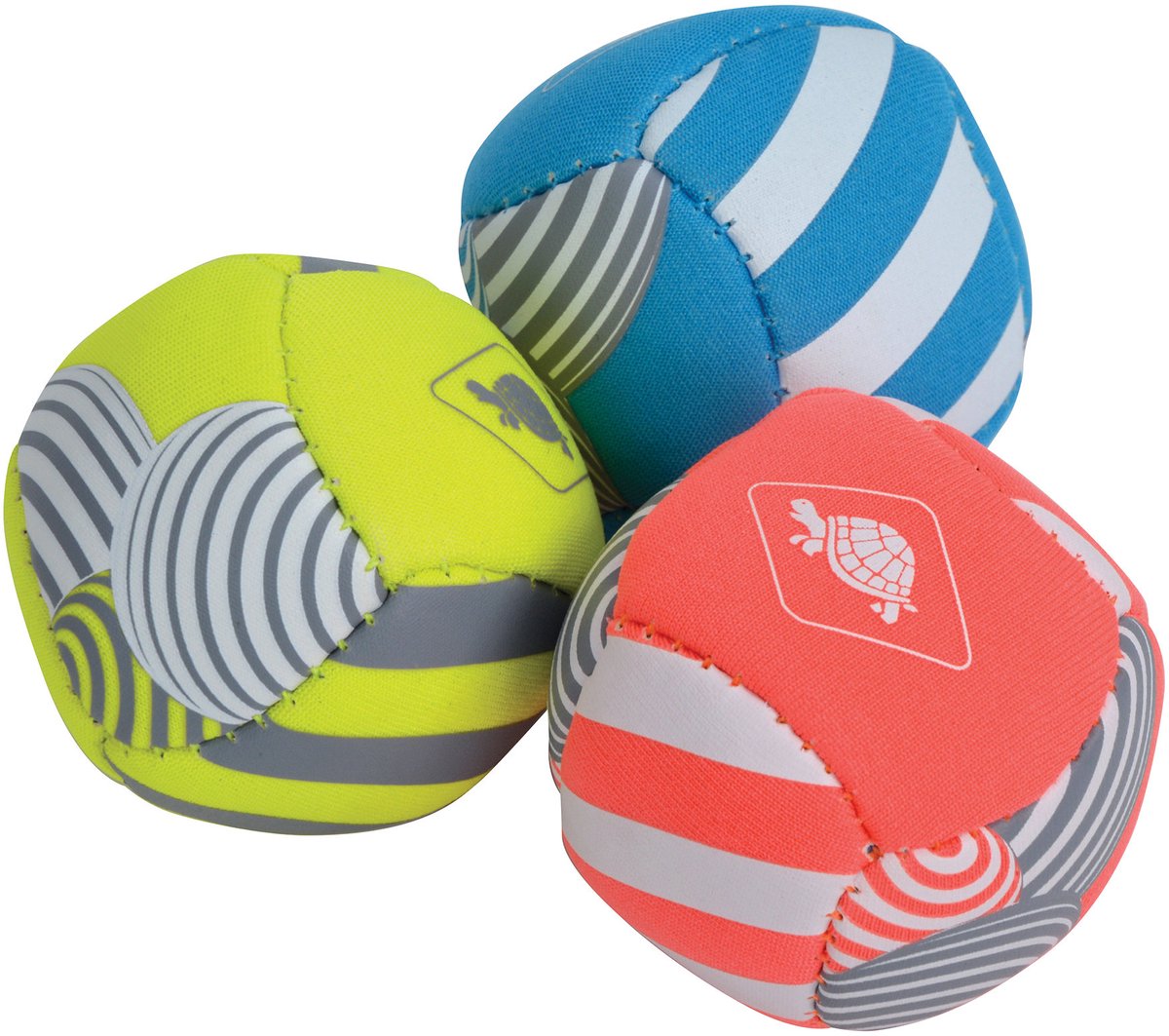 Schildkröt mini neopreen speelballen set - waterbestendig speelgoed.