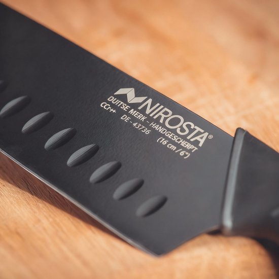 Couteau de cuisine Santoku Nirosta Black Edition 16 cm