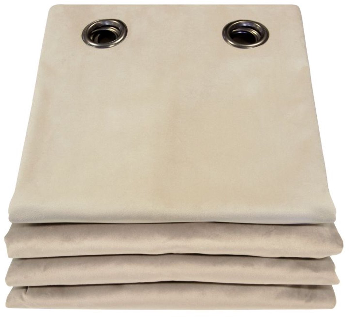 MOONDREAM DecibelControl™4in1 Geluidsisolerend kamerschermgordijn | Thermisch | Verduisterend | Isolerend | Gepatenteerde Technologie | EU-fabricaat | Fluweel | Oogjes | Beige MC15 | 135x250 (BxH) cm