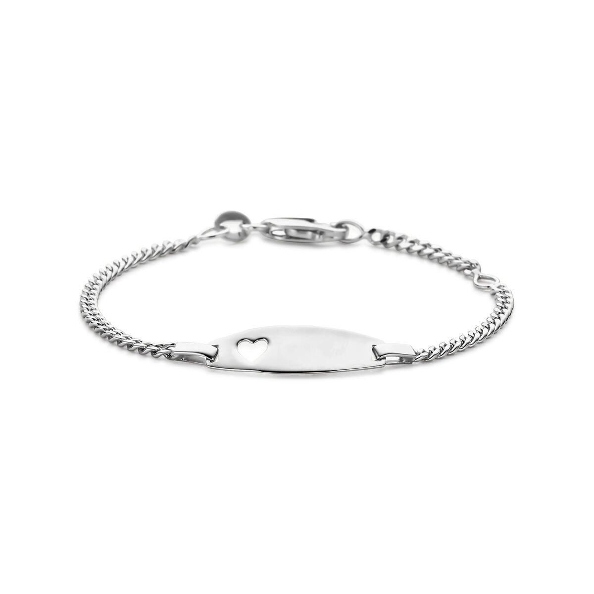 Zilveren graveerarmband hartje 11 - 13 cm - 1021942