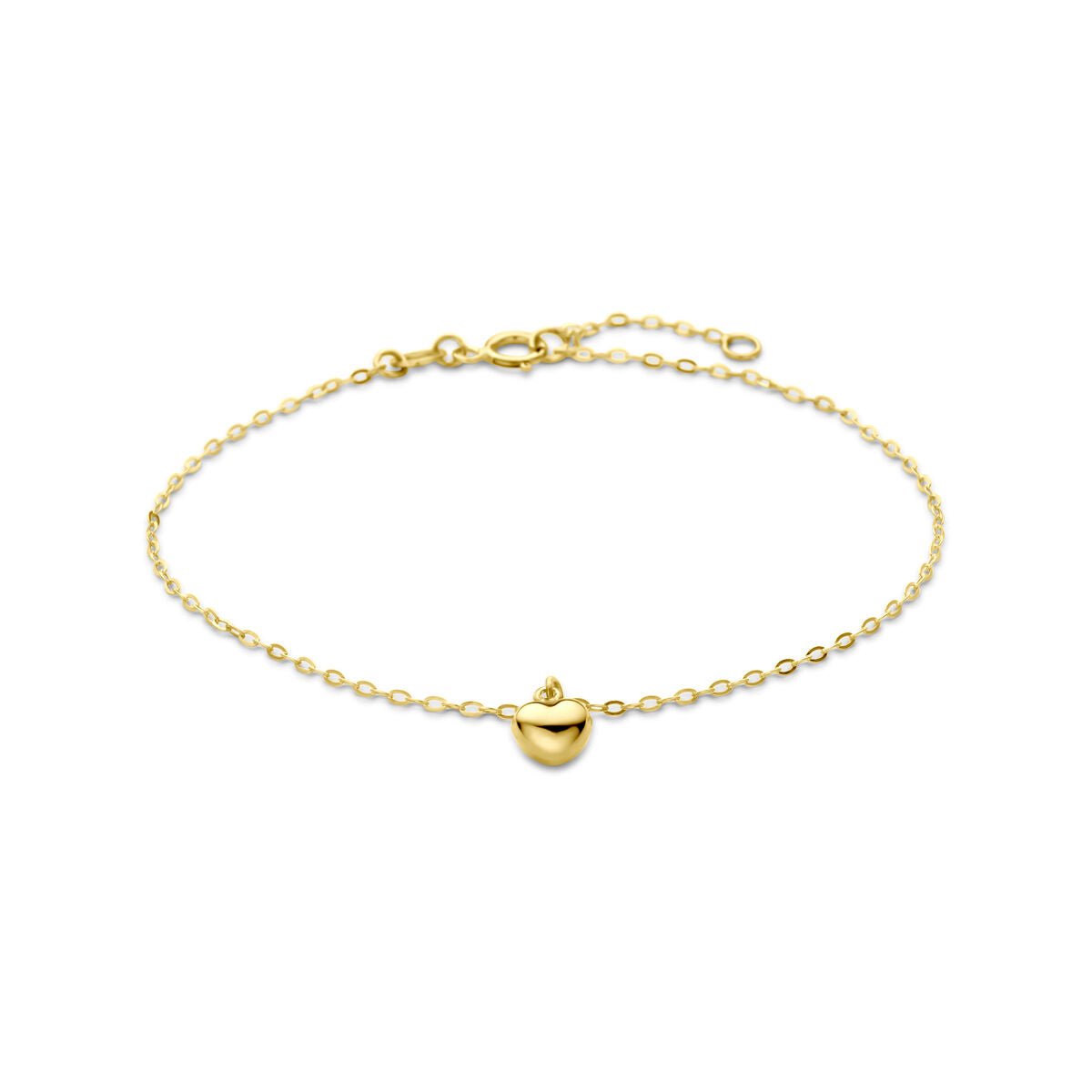 14K geelgouden armband hartje 16,5 - 18,5 cm - 4034745