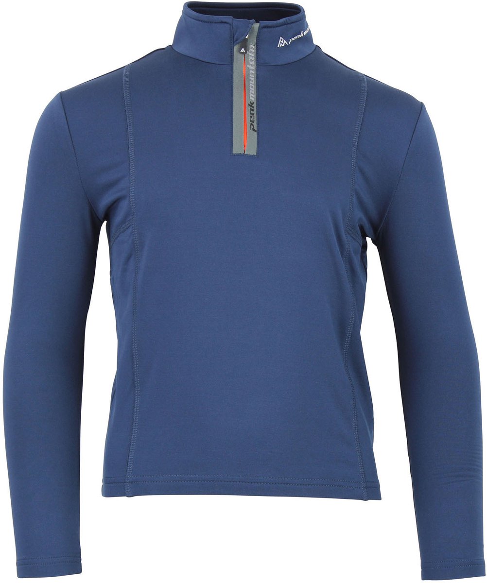 T-shirt 1e huid met rits voor kinderen Peak Mountain Ecanevi Blauw