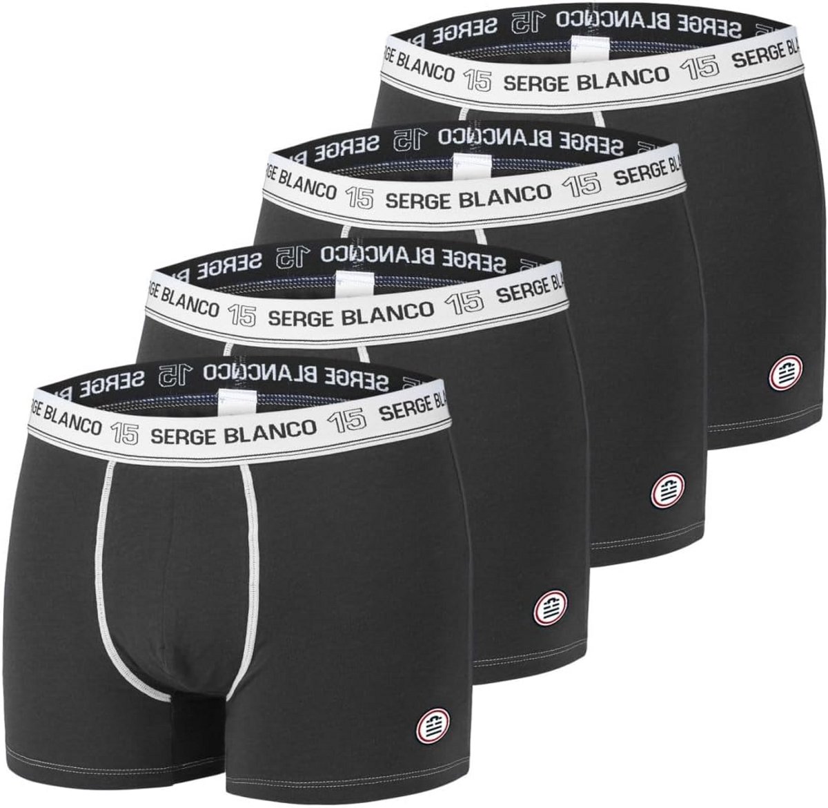 Set van 4 Effen Katoenen Boxershorts voor Heren