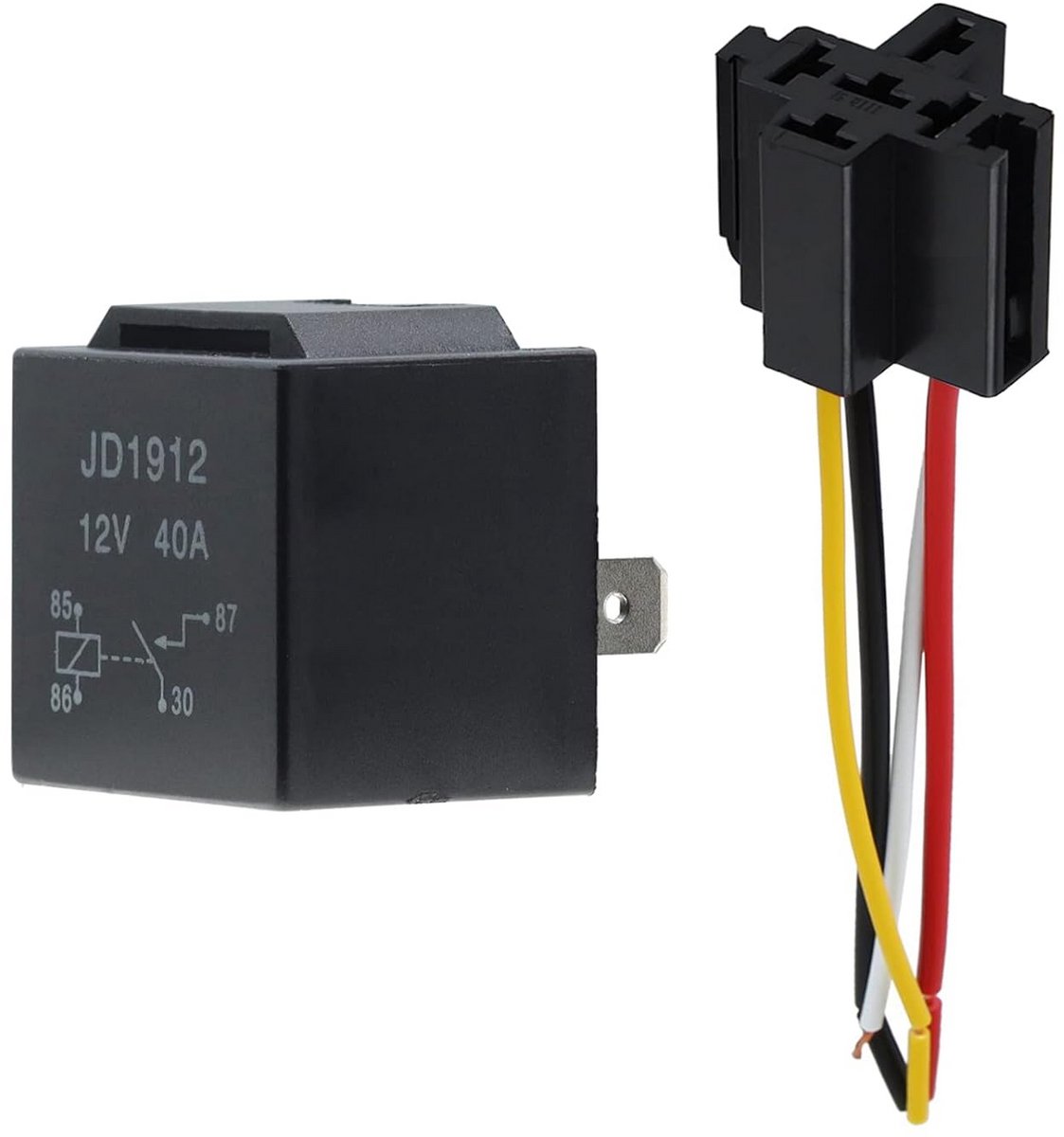 12V 40A 4-pins Relais Schakelaar met Draden voor Auto en Motor