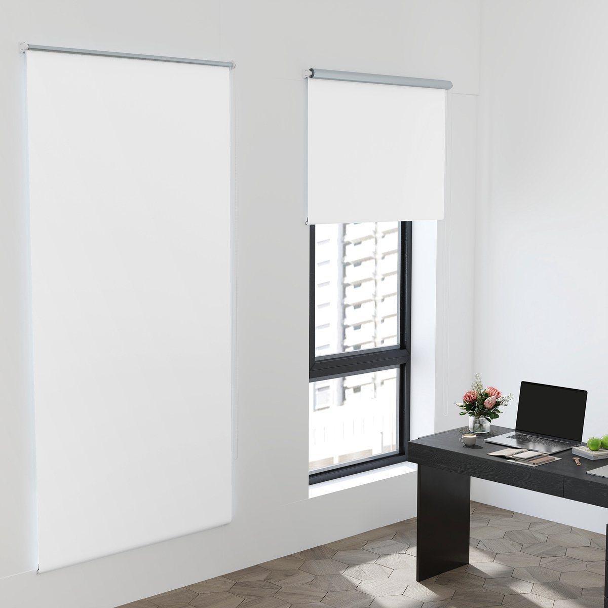Klemmfix Verduisterend Rolgordijn 100x210cm Zonder Boren Verstelbaar Zijtrekrolluik Voor Raam En Deur Privacy En Zonwering Wit NAIZY – foto 7