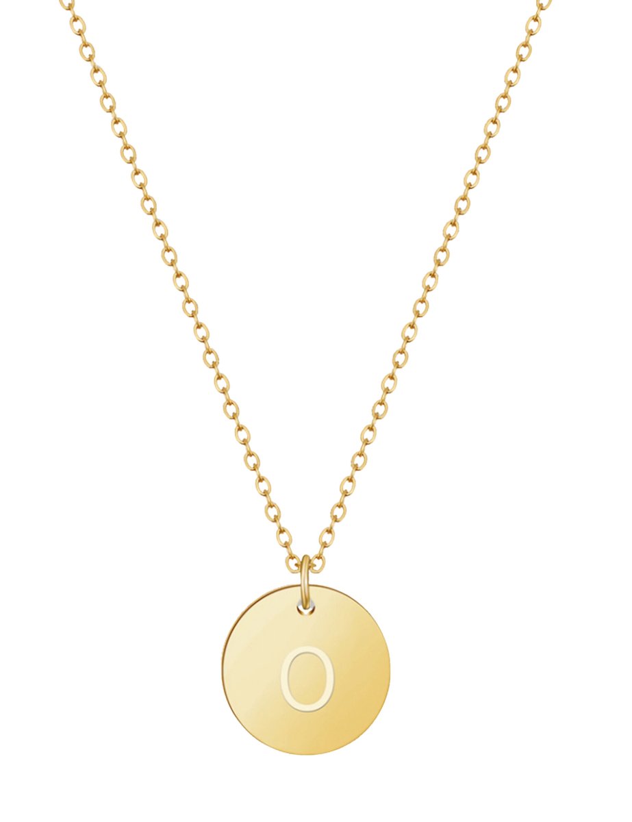 good.designs Halsketting 18 K verguld met lettermunt O