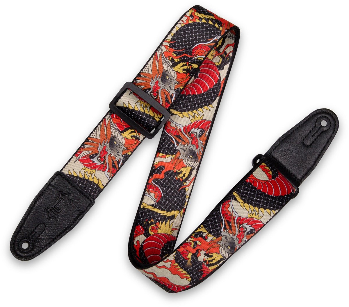 Levys Leathers MPD2C-123 polyester gitaarband met print - Japanse draak
