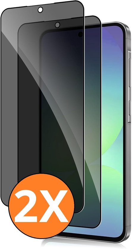 Privacy screenprotector Samsung Galaxy A57 2x gehard glas 9H anti-krassen antibacterieel case friendly