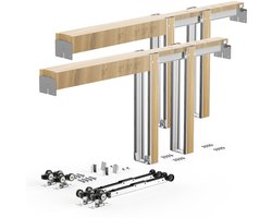 VEVOR Schuifdeurkozijn Schuifdeurset voor 1219-1829 mm (B) 2032 mm (H) Staal