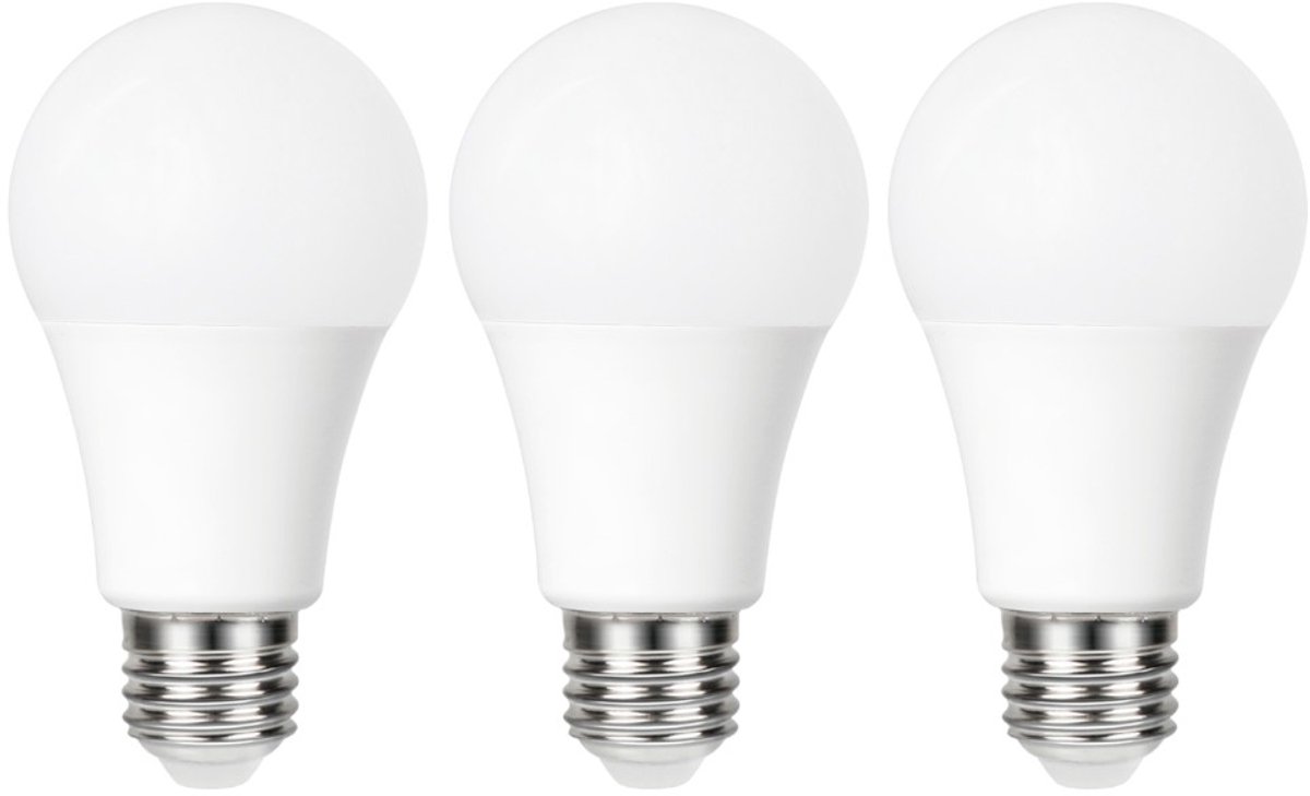 3 Pack - E27 Day/Night Auto Sensor LED Lamp, 5000K, 4,8W, 470 Lumen, non dimmable