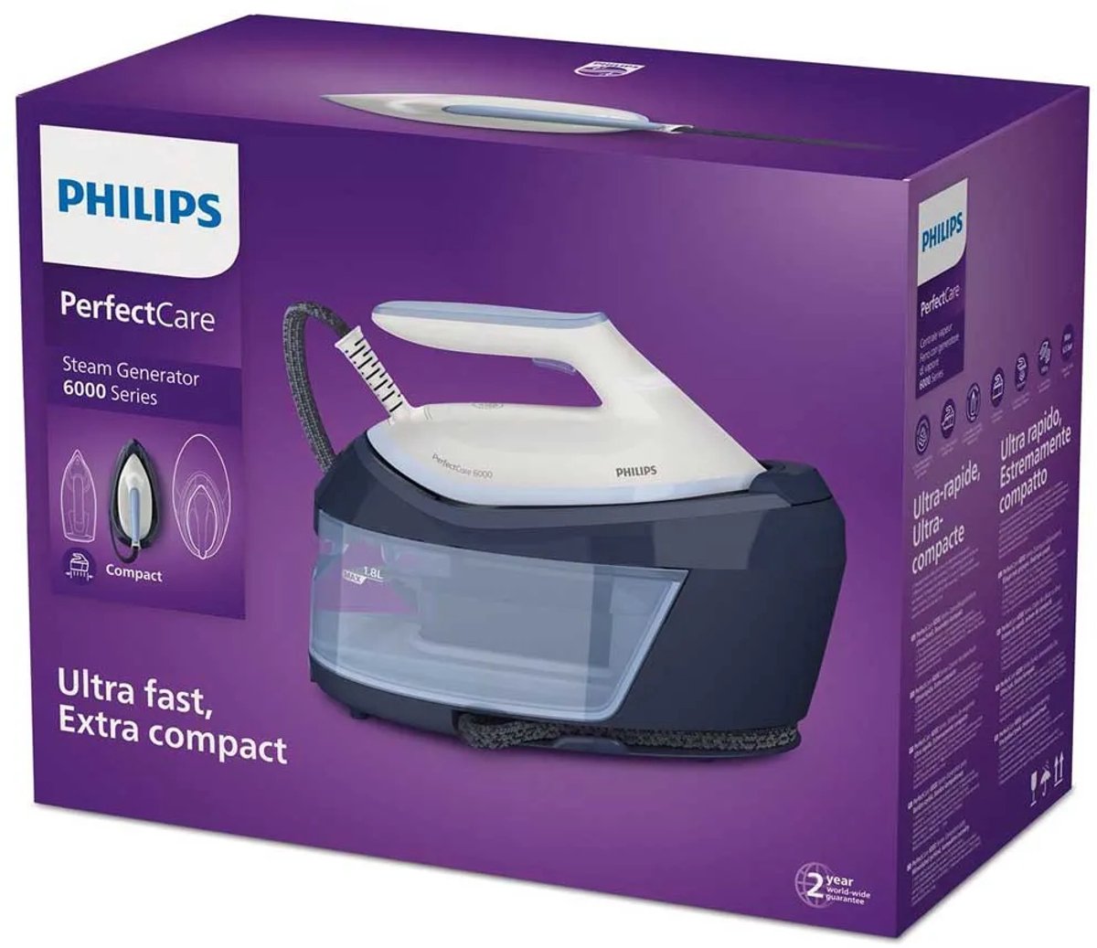 Philips Perfect Care 6000 Series PSG6026/20 - Stoomgenerator - 1.8L Watertank - Blauw / Wit — afbeelding 7