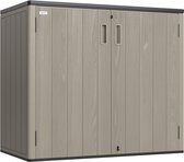 Armoire de Jardin LifeGoods Horizontale - 860L - Armoire de Rangement - Étanche & Résistant aux UV - Coffre de Jardin - Taupe