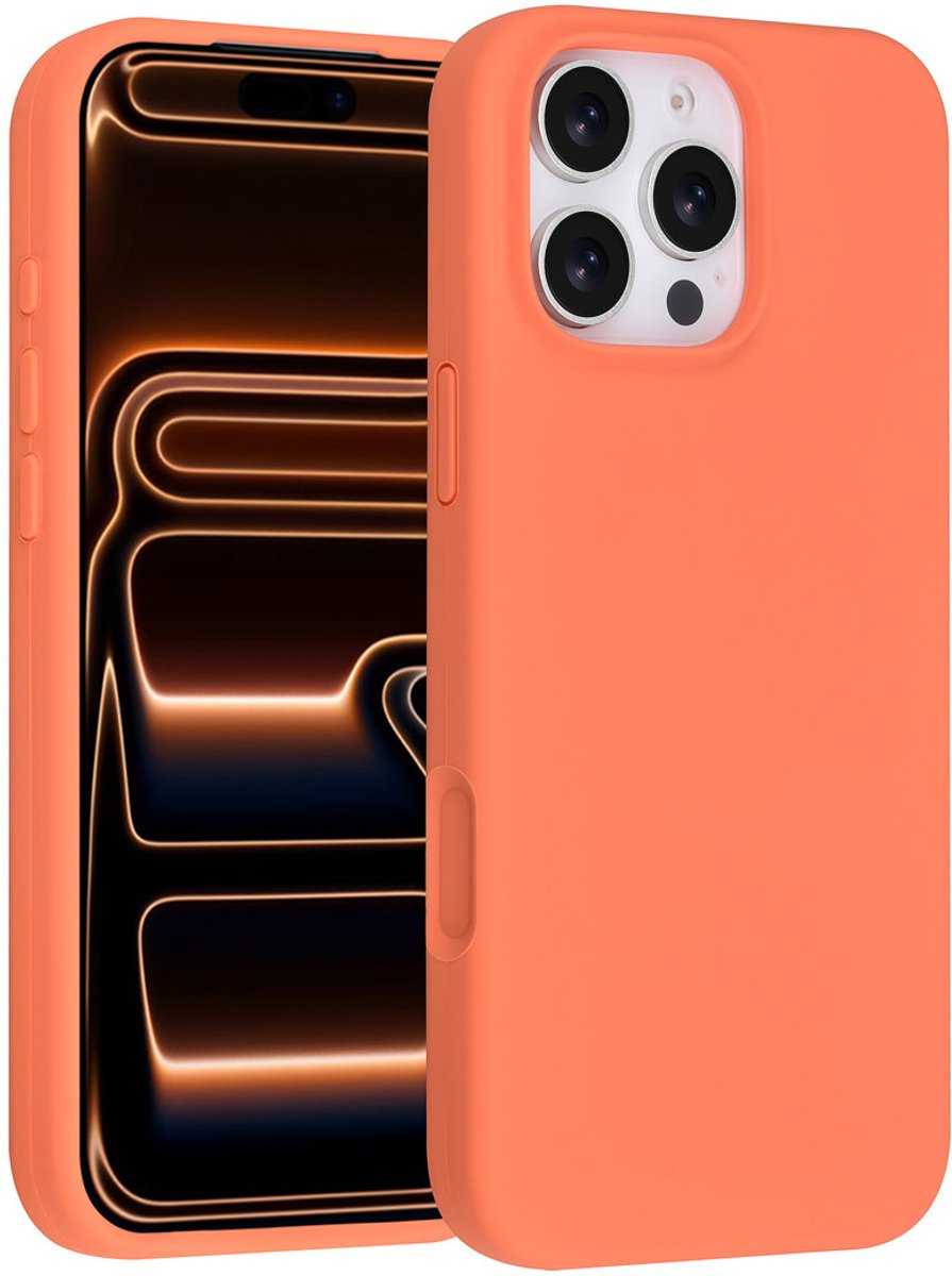 TUNIQ telefoonhoesje voor Apple iPhone 16 Pro Max - Siliconen backcover - Oranje
