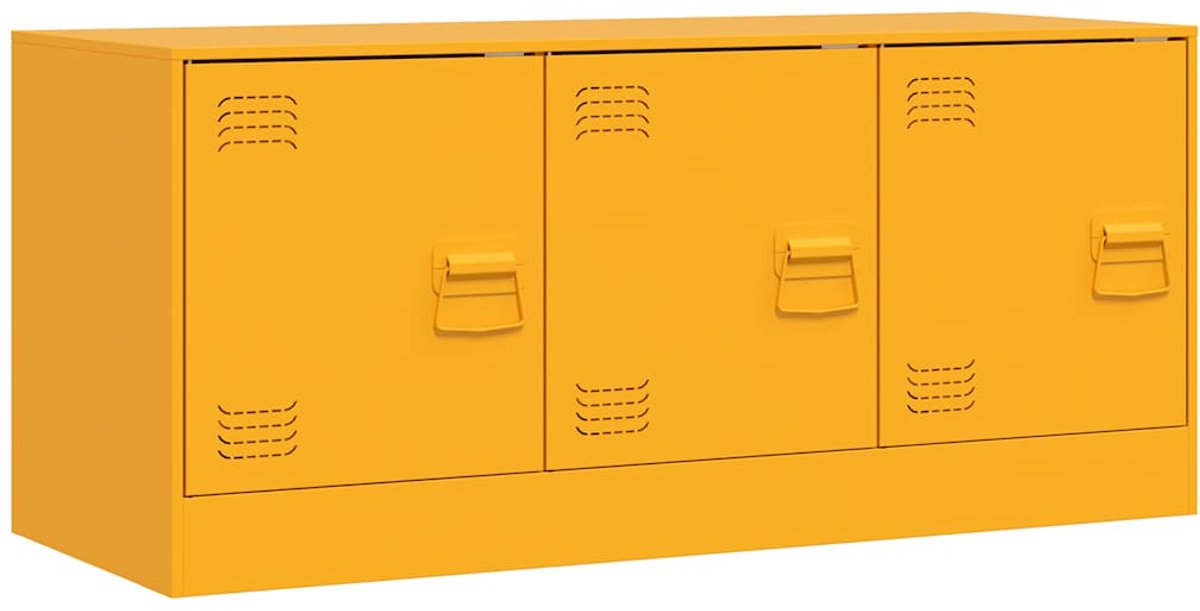 vidaXL - Tv-meubel - 99x39x44 - cm - staal - mosterdgeel