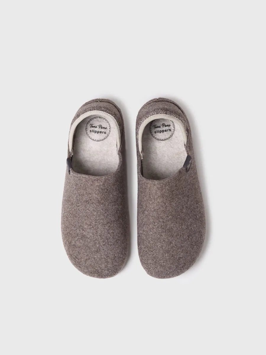 Heren pantoffel met gesloten neus van gerecycled vilt | NEPAL-FR