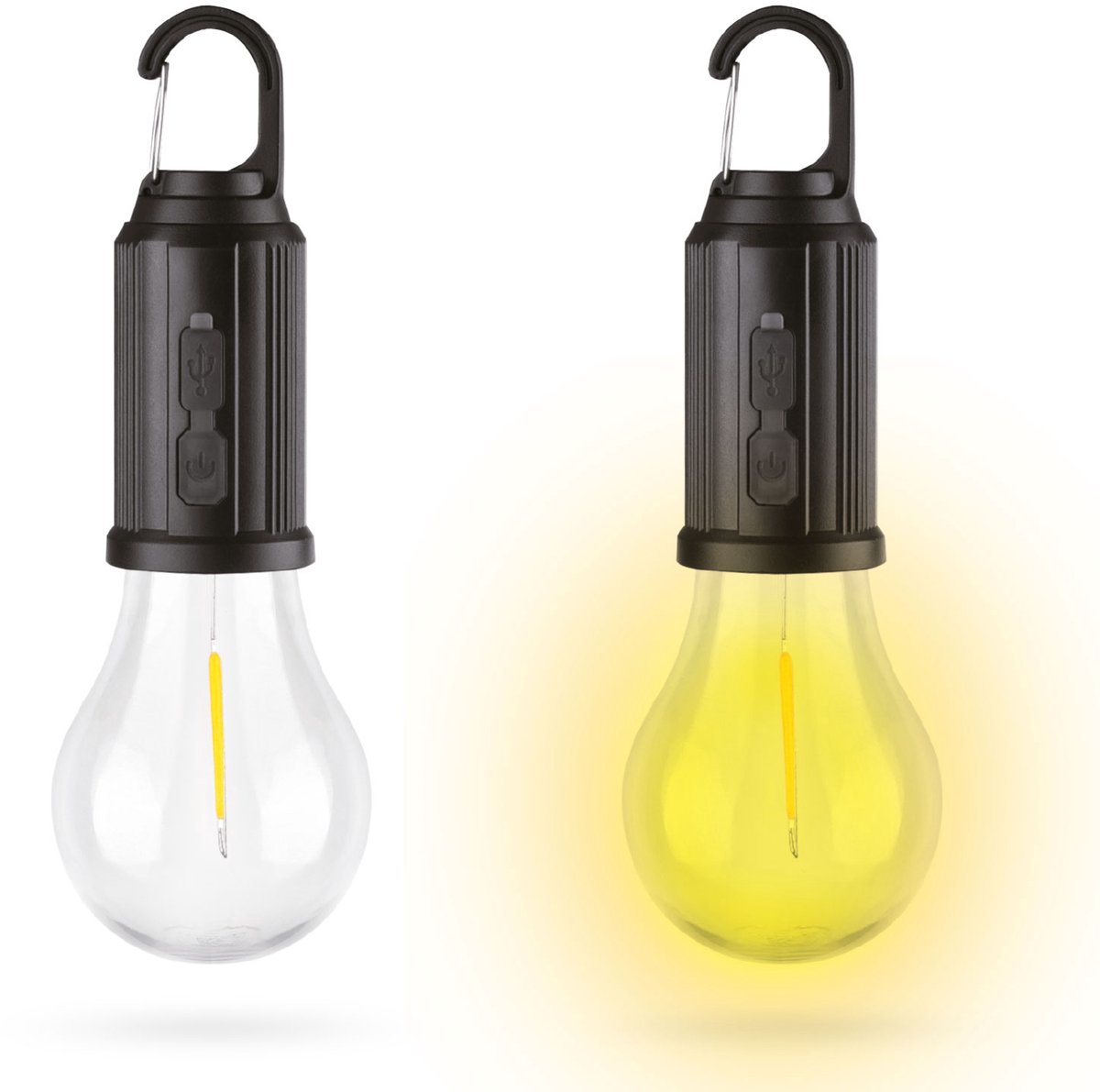 Hangende Solar Lamp - LED Peervorm - 100 Lumen - 400mAh - USB-C - 4 Lichtstanden - Automatisch Aan/Uit - IP55 - Voor Tuin Camping Terras [18585]